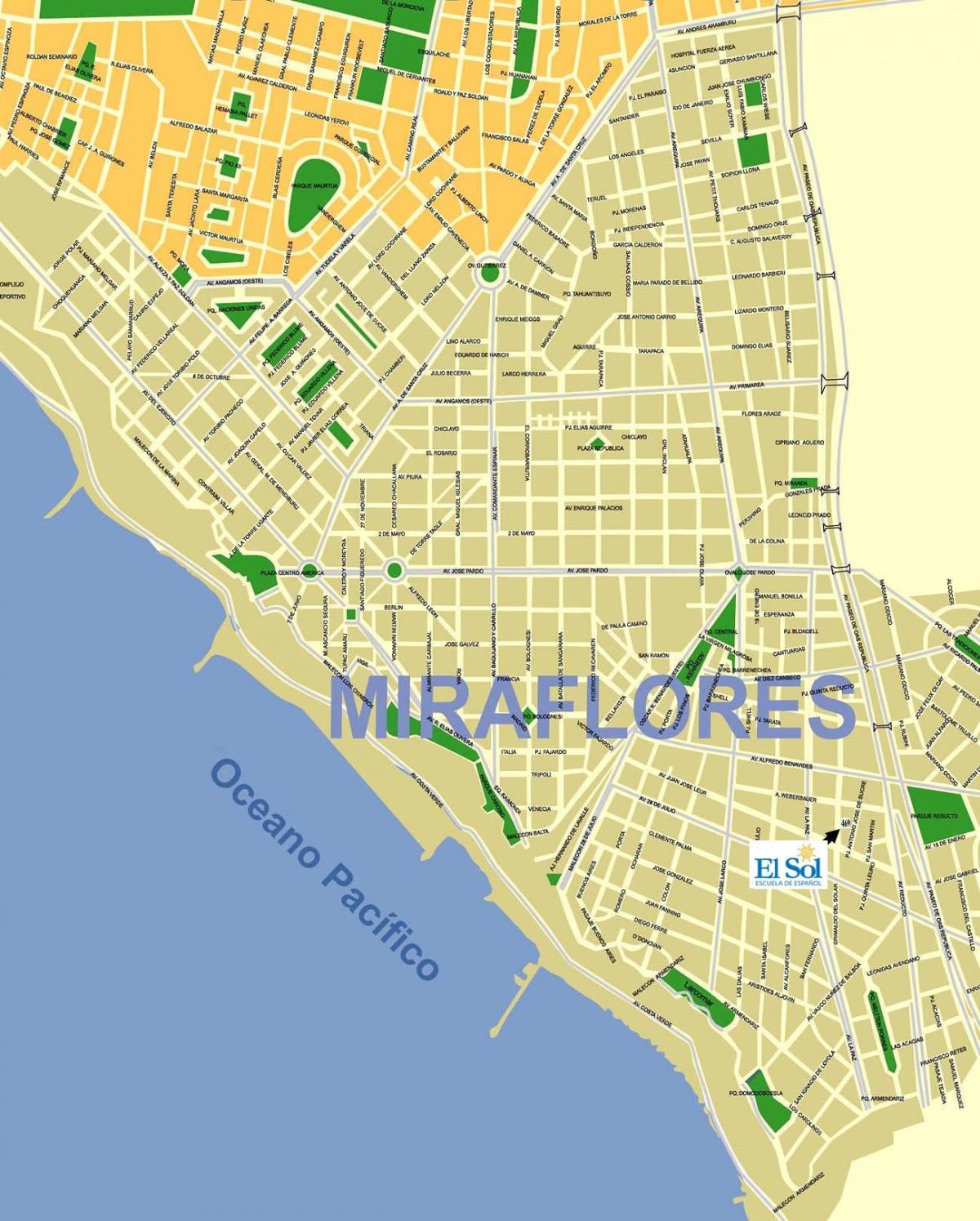 kaart van miraflores (Lima, peru