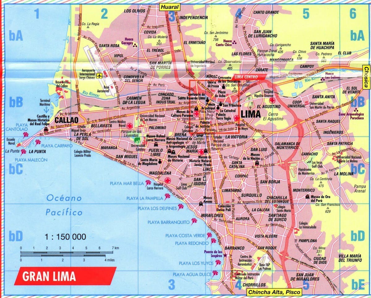 Kaart van Lima hop on hop off bus