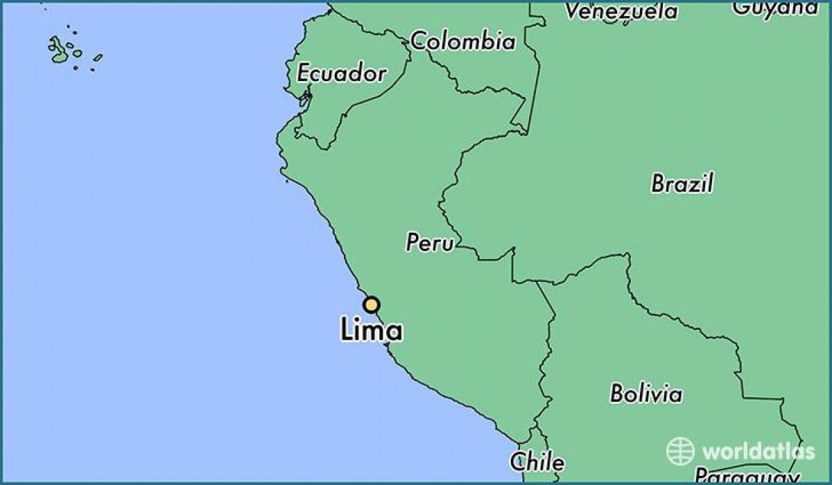 Lima peru op de kaart van de wereld