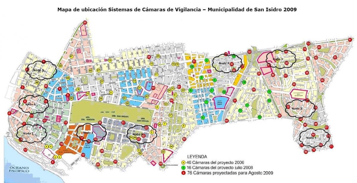 Kaart van san isidro in Lima