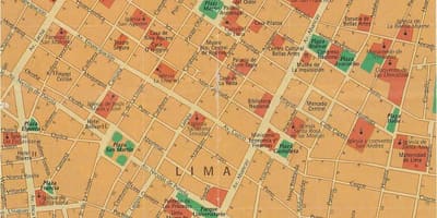 Lima peru plattegrond van de stad