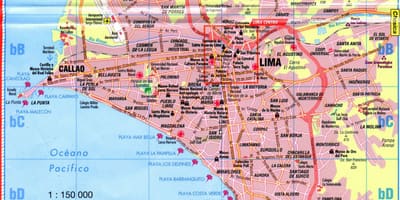 Kaart van Lima attracties