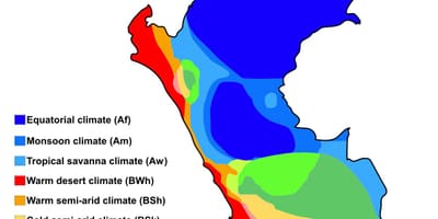 Kaart van peru klimaat